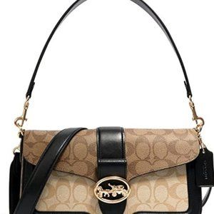 COACH Georgie Shoulder Bag In Blocked Signature Canvas - new without tags
